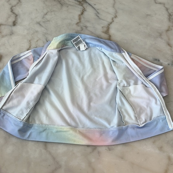 Adidas Sz 2 Toddler  Girls 2-Pc Iridescent-Print Tricot Unicorn Pastel Tracksuit - Picture 10 of 16